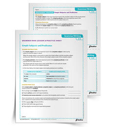 Simple subjects and simple predicates are the “must –haves” in sentence structure. These two words are the foundation in which grammar and writing are further built on. Use the Simple Subjects and Predicates Grammar Mini Lesson & Practice Sheet, to teach students about these important aspects of writing!
