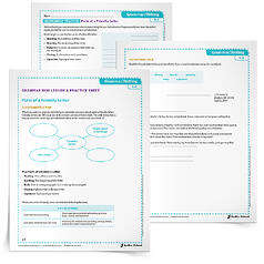 Letter writing is a skill that students of any age can apply in order to strengthen their writing and grammar skills. Use the Parts of a Friendly Letter Grammar Mini Lesson & Practice Sheet to help students learn the proper way to write a friendly letter. 