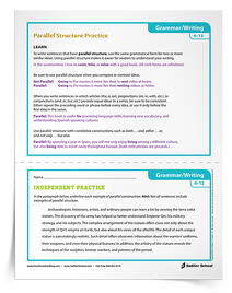 Using parallel structure makes it easier for readers to understand writing. Give your students practice on these important concepts with the Parallel Structure Grammar Activity. Whether for guided instruction or independent practice, your students will get the reinforcement they need!