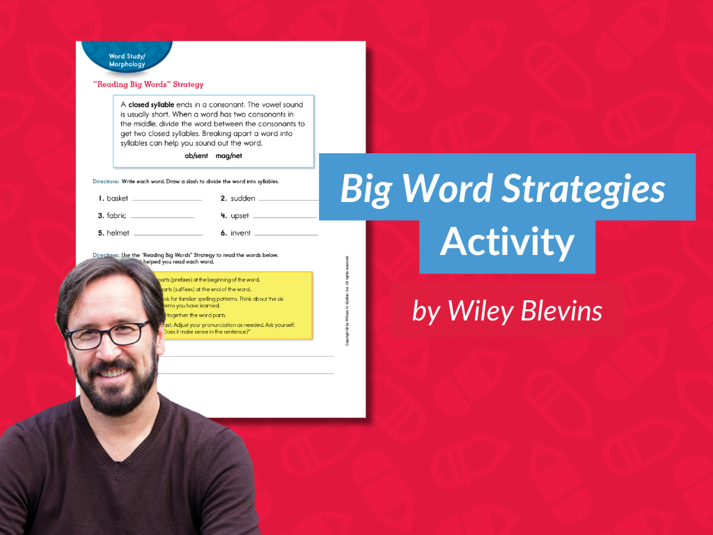 ELA Blog Image Multisyllabic Words Big Words Strategies Activity