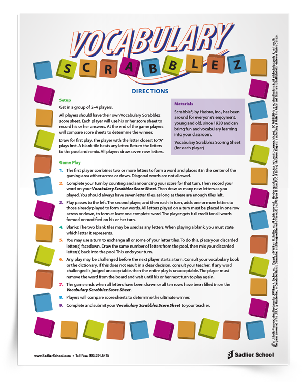 17 Printable Vocabulary-Building Games