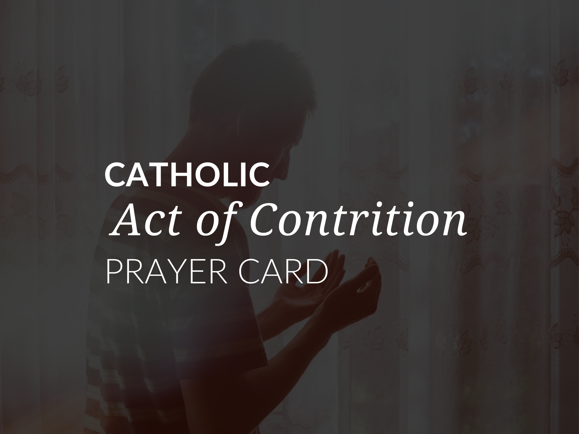 Catholic Act Of Contrition Prayer Card