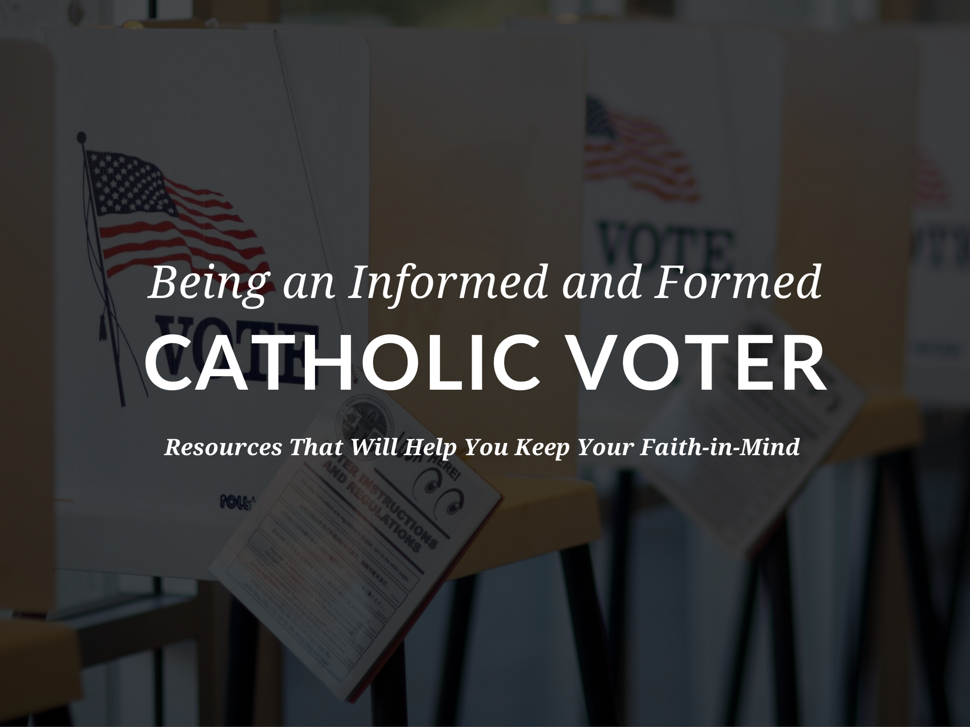 Resources To Guide You In Becoming An Informed & Formed Catholic Voter