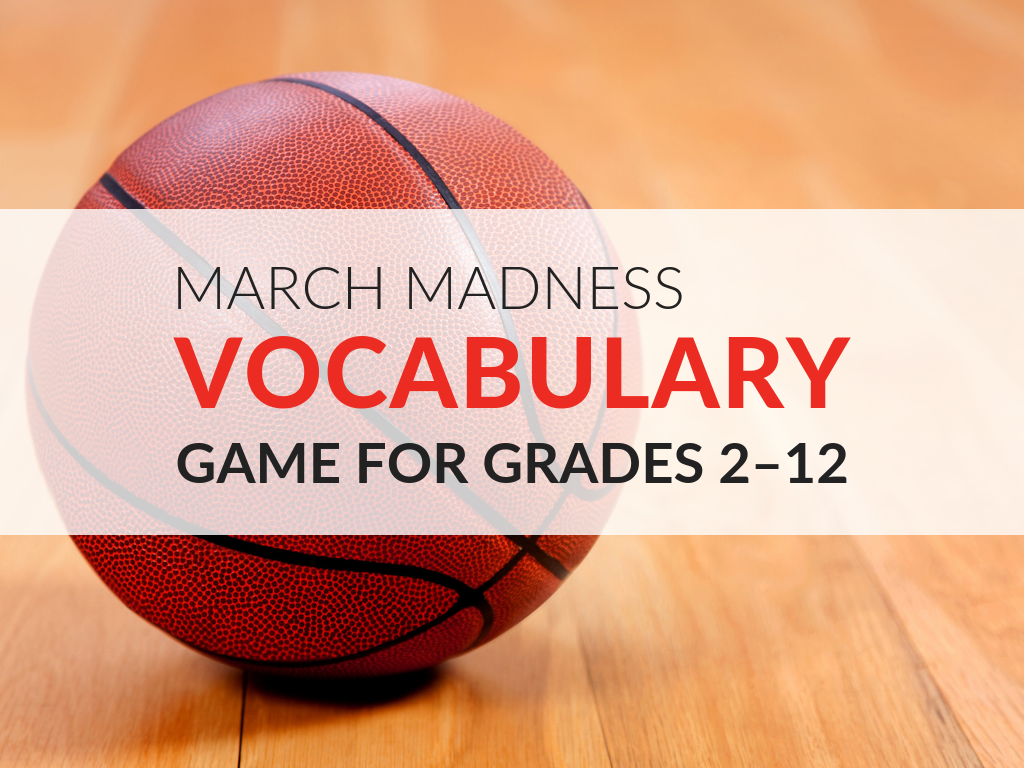 March Madness Vocabulary Bracket Battle Printable, Grades 2–12