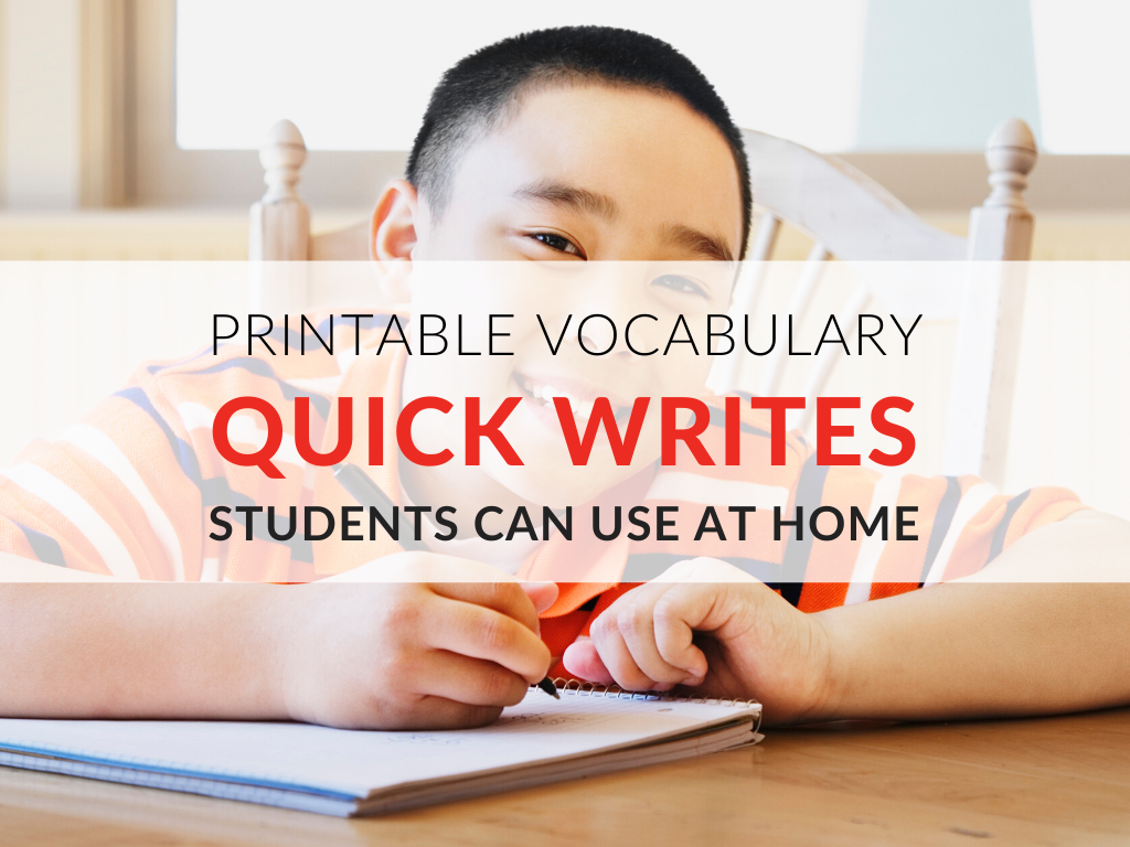 10+ Quick Write Prompts to Practice Vocabulary