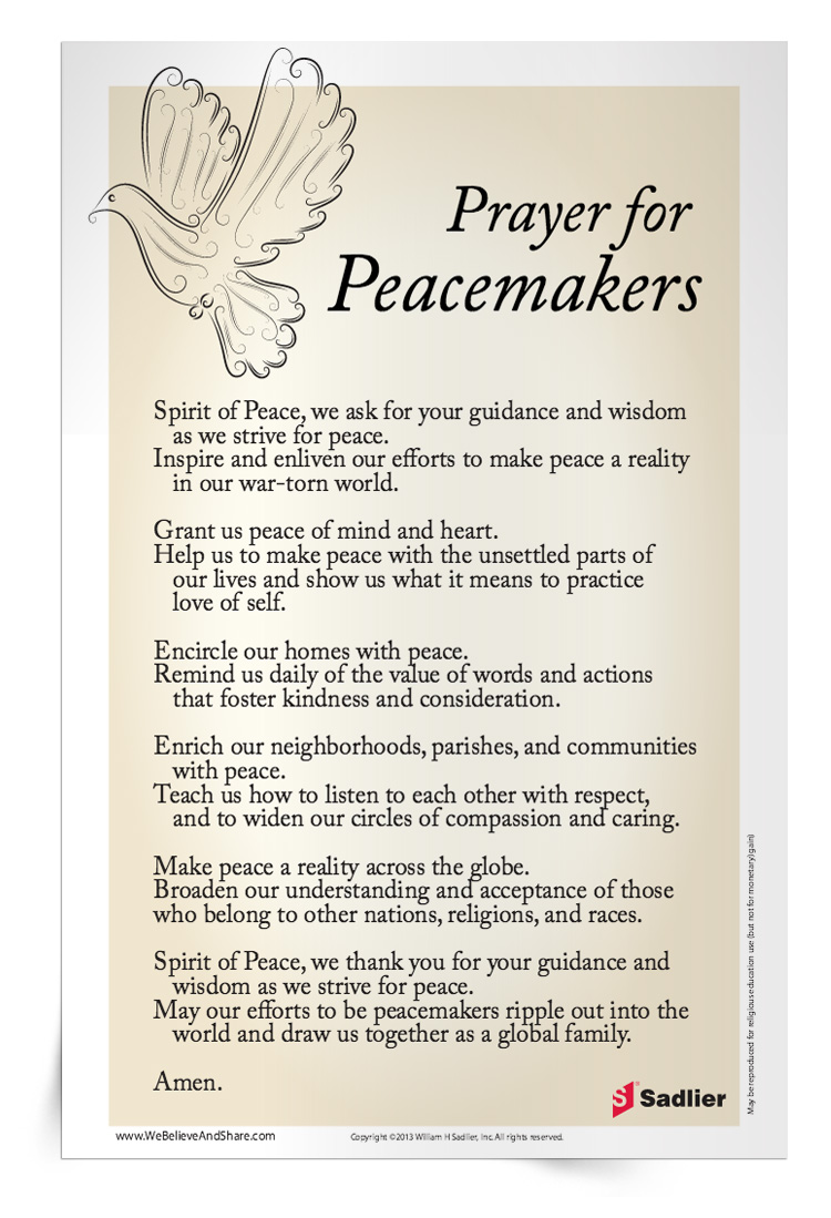 Printable Prayer for Peacemakers