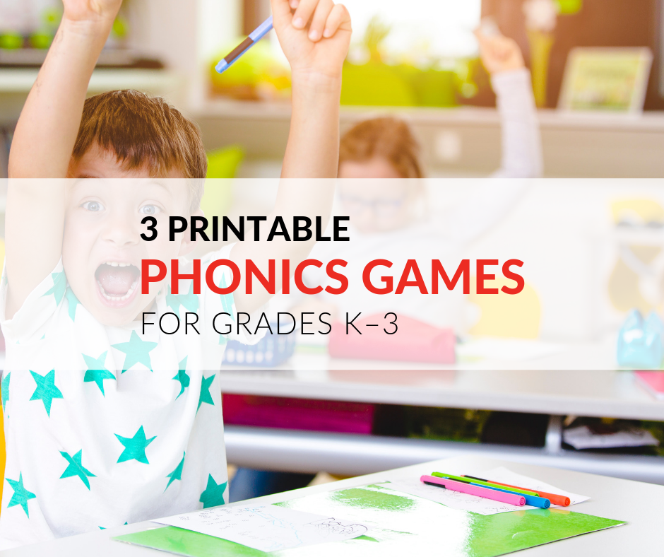 3 Printable Phonics Games For Early Elementary Students